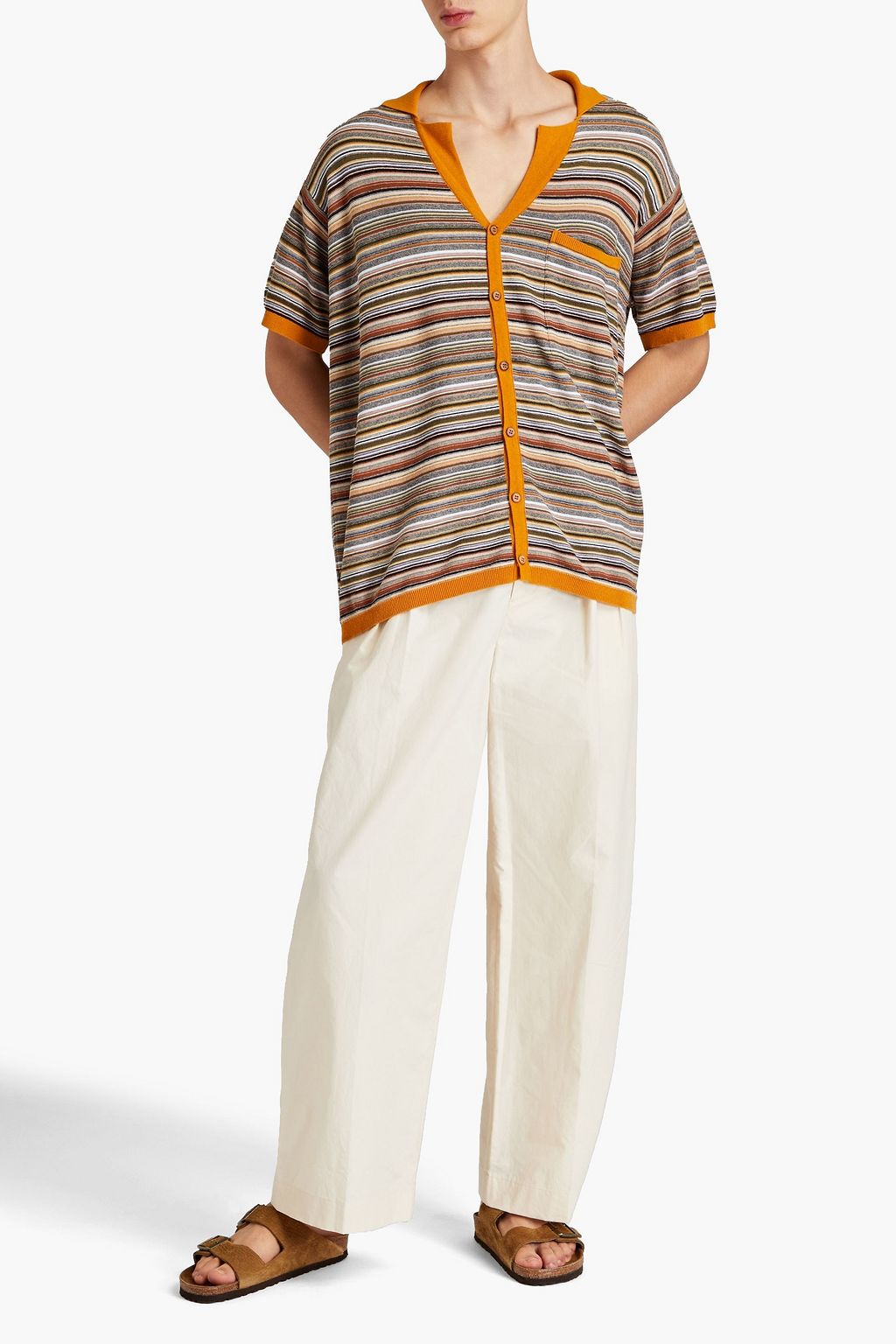 NANUSHKA Dima wide-leg pleated cotton-poplin pants