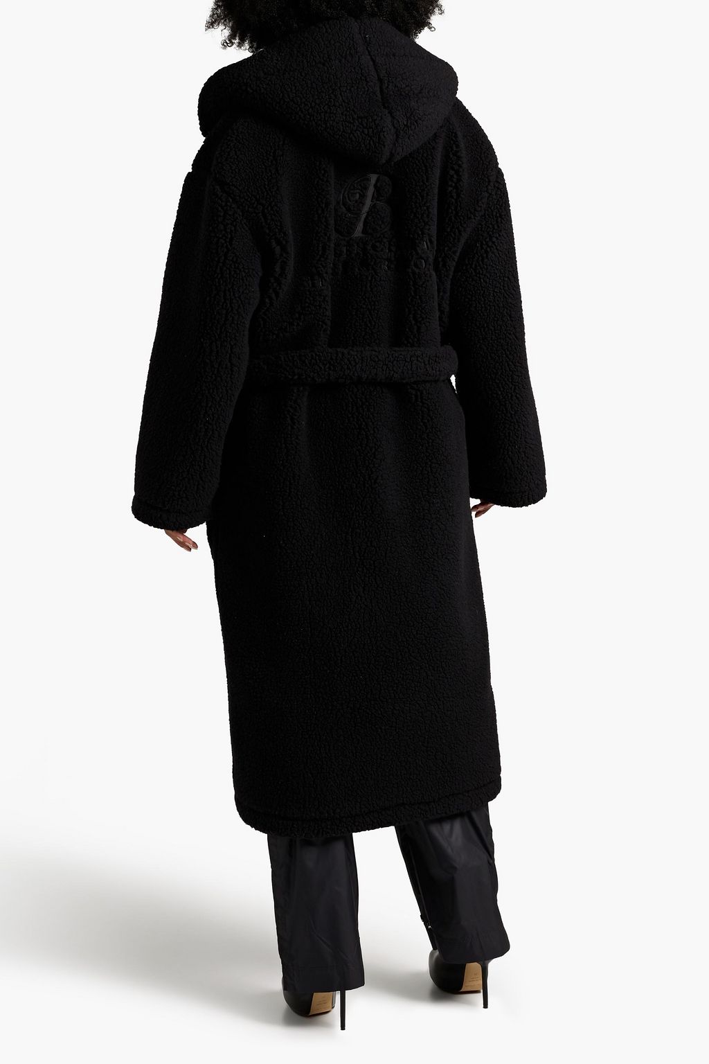 BALENCIAGA Oversized faux shearling hooded coat