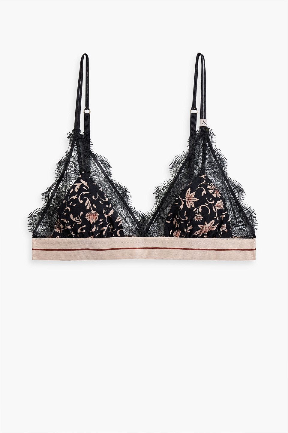 Love Lace printed stretch-jersey soft-cup triangle bra