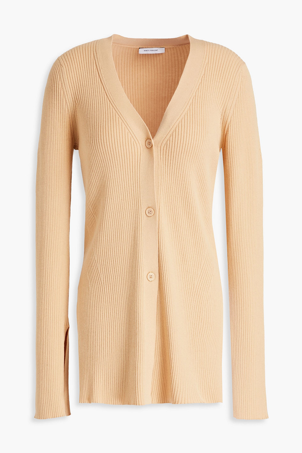 Ninety Percent Ribbed Tencel-blend Cardigan In Neutrals