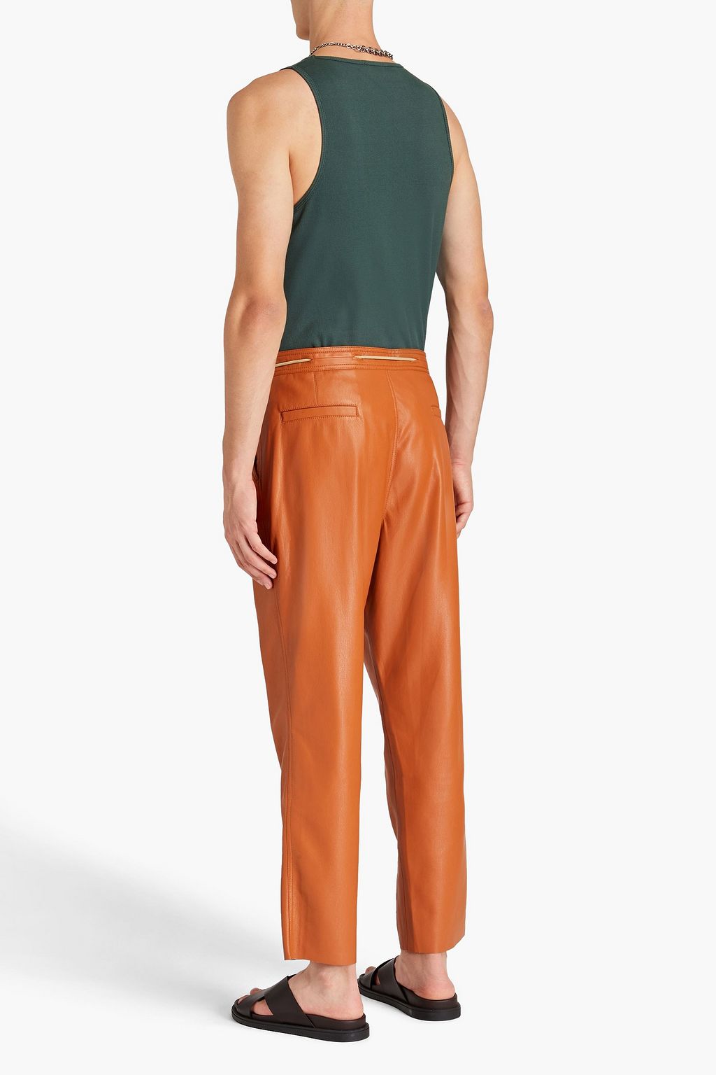 NANUSHKA Logo-embroidered ribbed cotton-jersey tank