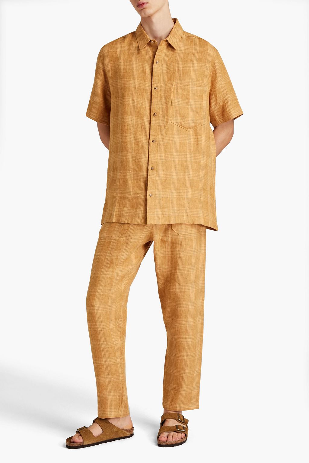 NANUSHKA Checked linen shirt