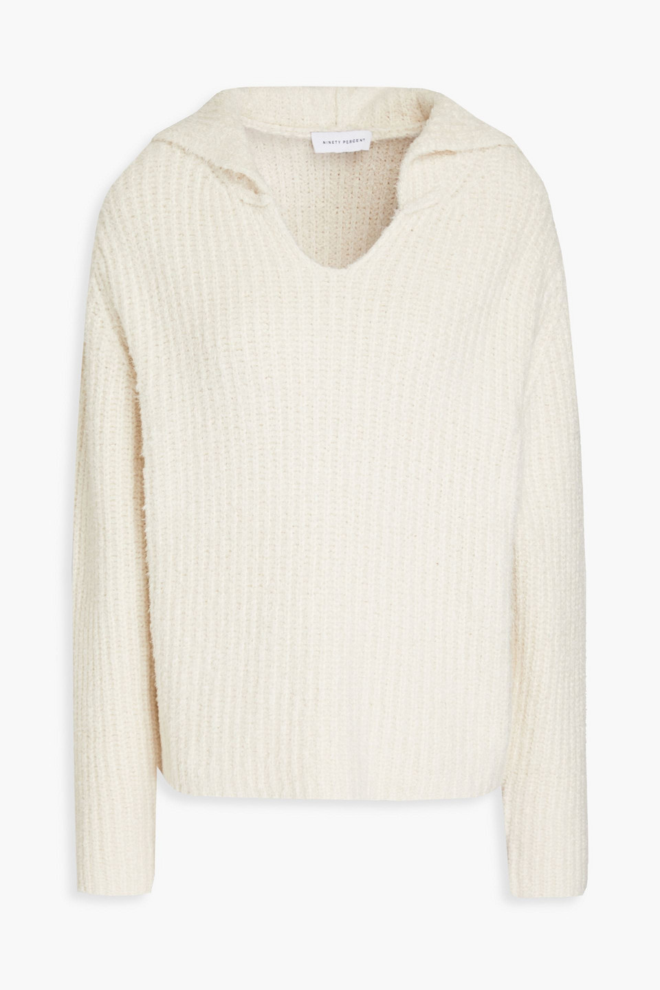 NINETY PERCENT RIBBED ORGANIC COTTON HOODED SWEATER