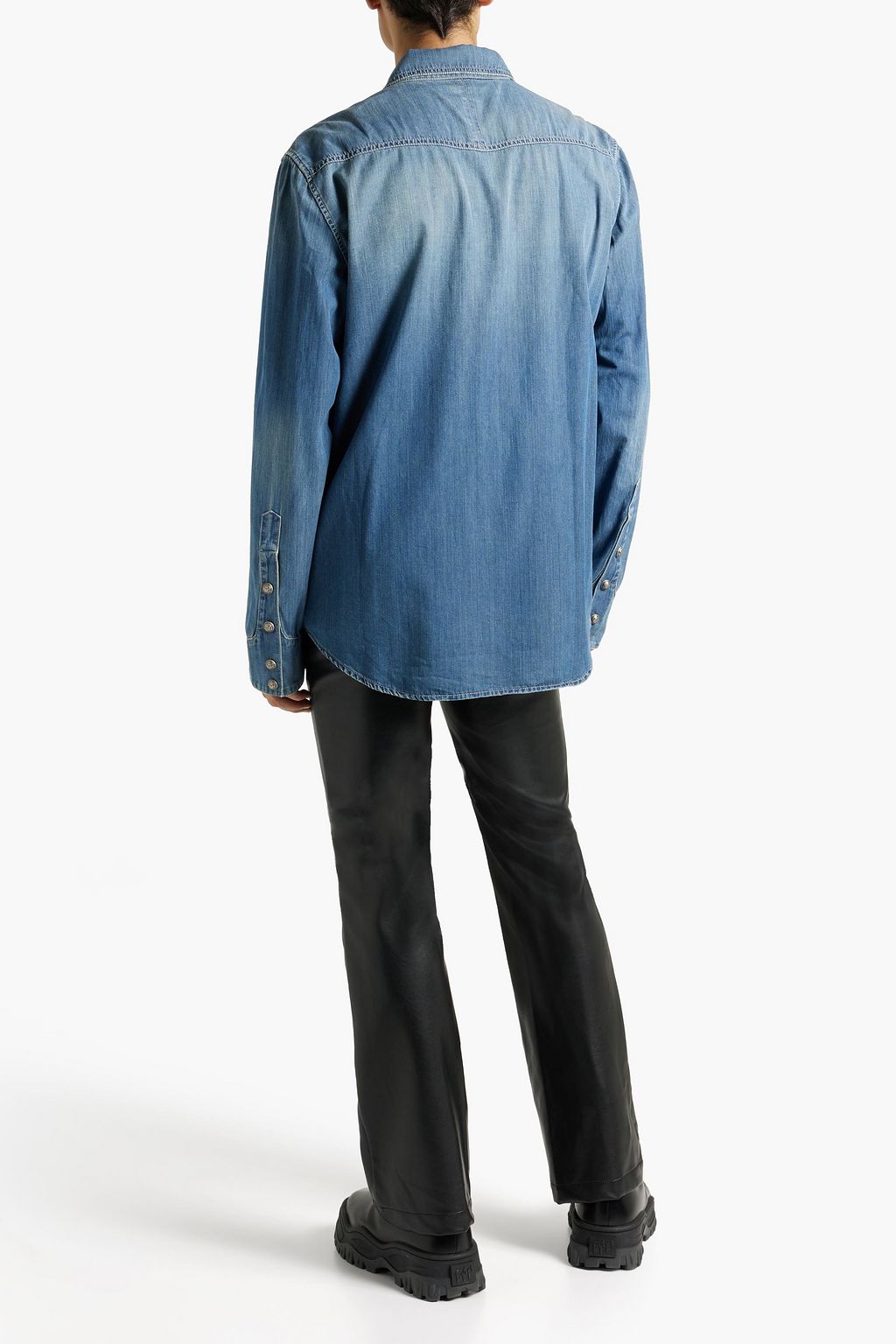 BALMAIN Appliquéd denim shirt