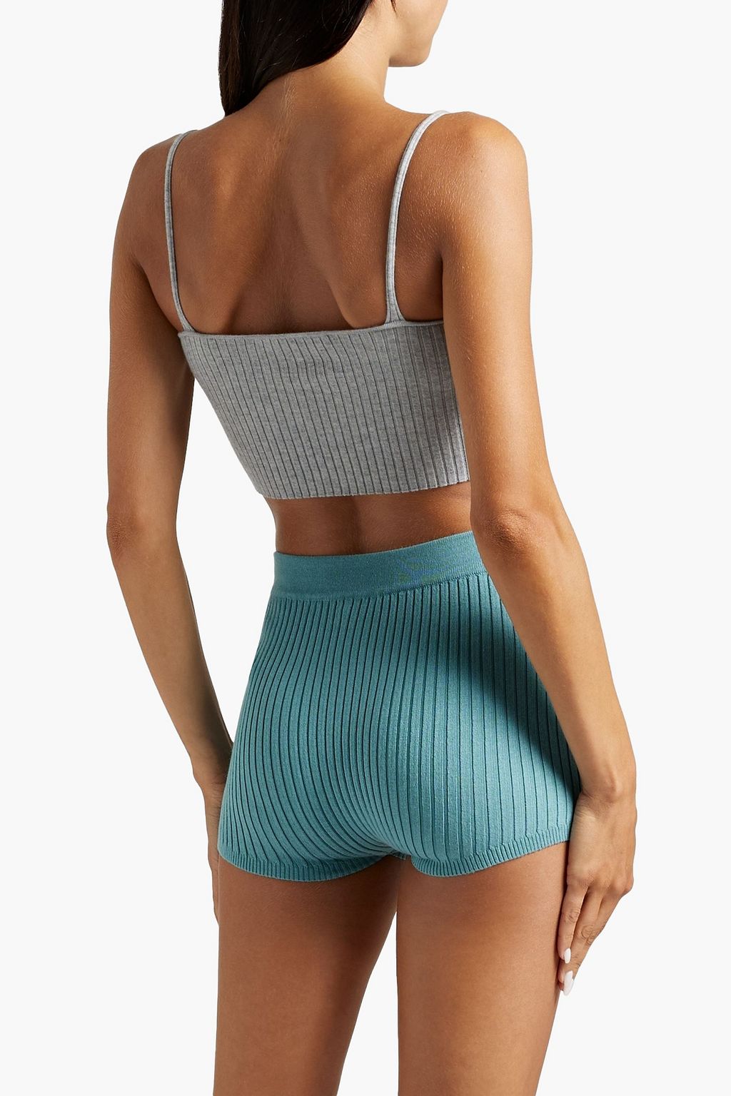 LIVE THE PROCESS Ribbed-knit shorts