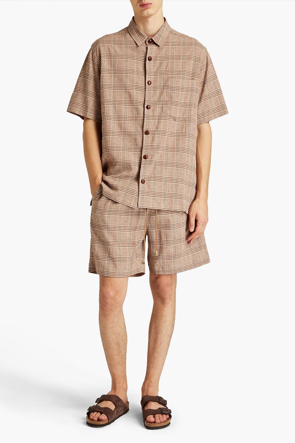 NANUSHKA Checked seersucker shirt