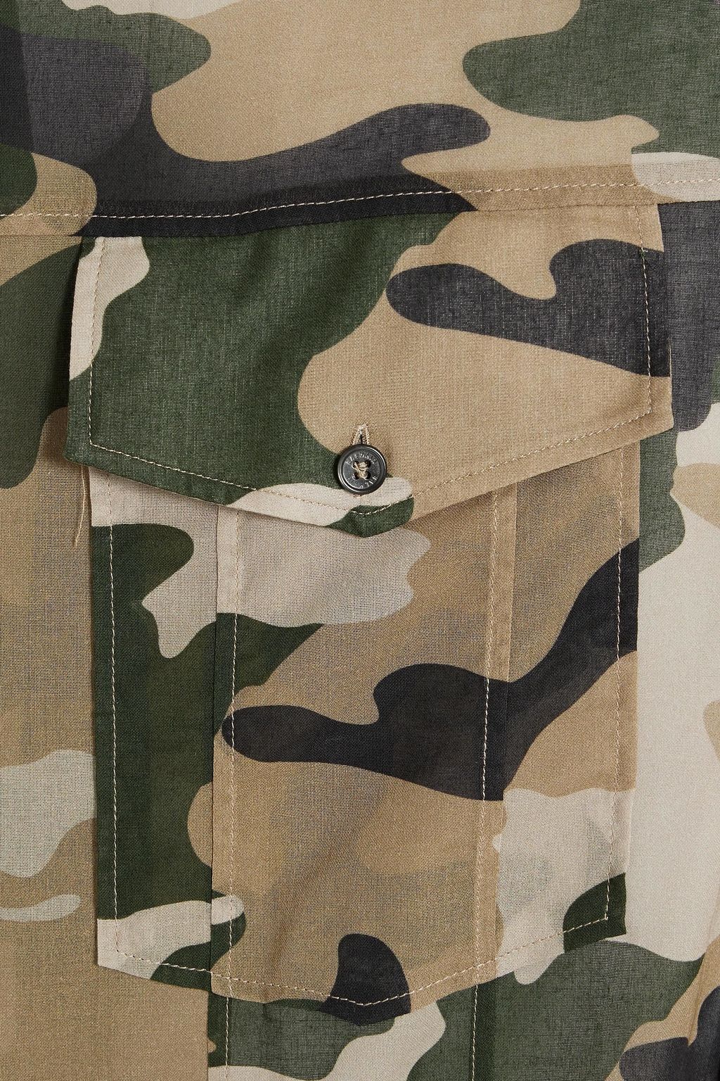 BALMAIN Hemd aus Baumwoll-Voile mit floralem Camouflage-Print