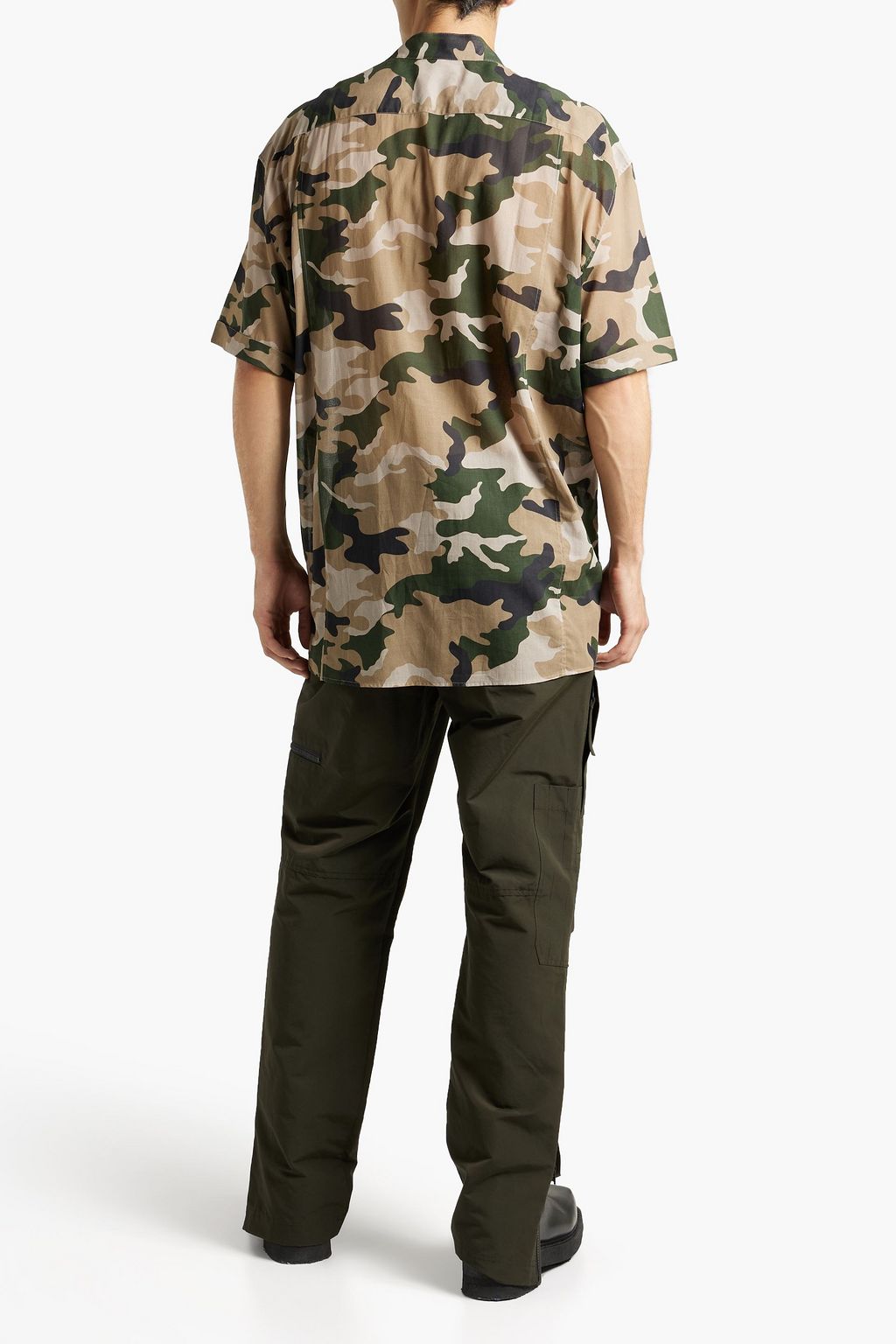 BALMAIN Hemd aus Baumwoll-Voile mit floralem Camouflage-Print
