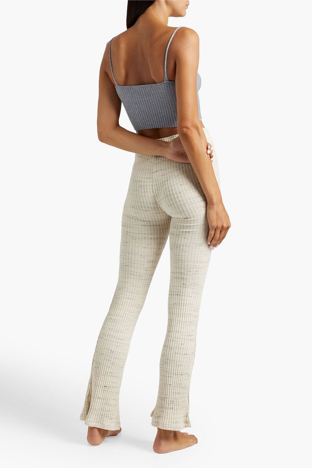 LIVE THE PROCESS Cropped ribbed stretch-knit tank