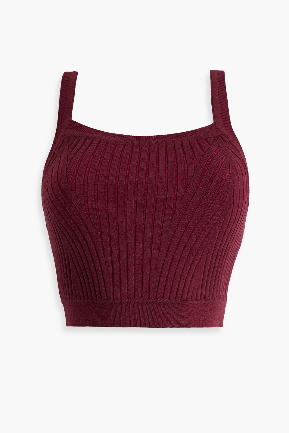 Cropped ribbed jersey top
