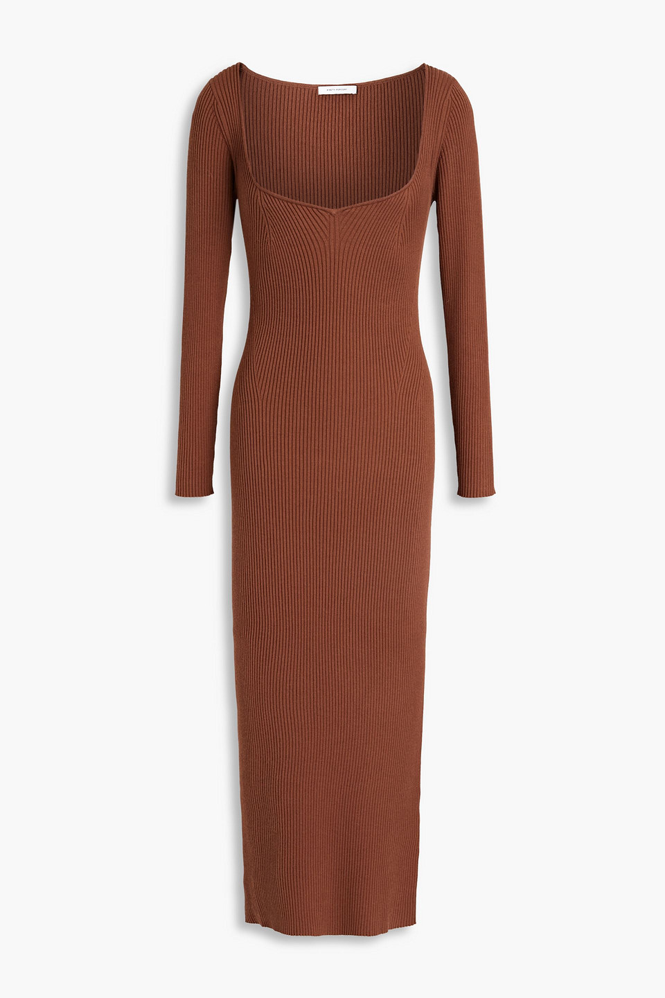 Ninety Percent Ribbed Tencel-blend Midi Dress In Brown