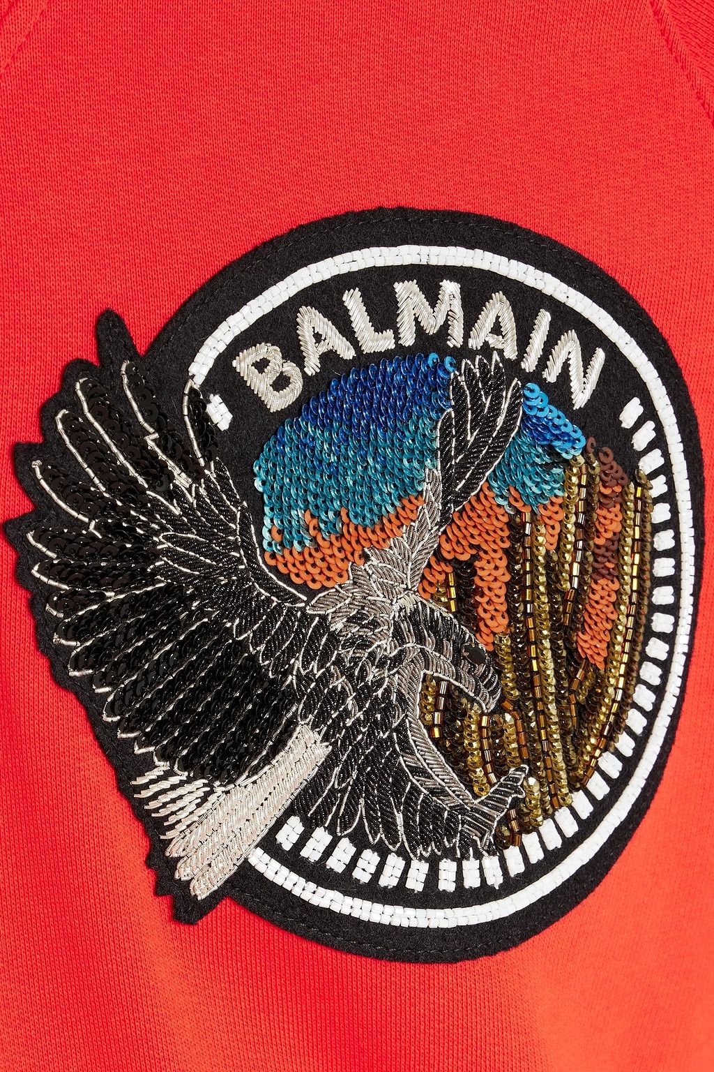 BALMAIN Appliquéd French cotton-terry sweatshirt