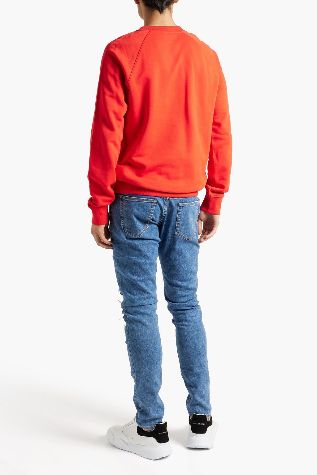 BALMAIN Skinny-fit distressed embellished denim jeans