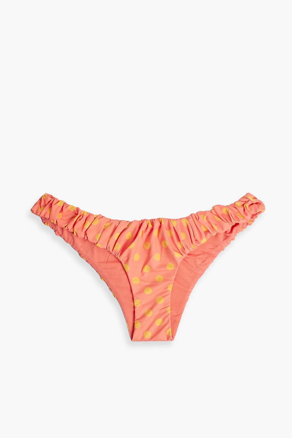 Caroline Constas Dorit Gathered Polka Dot Low Rise Bikini Briefs The