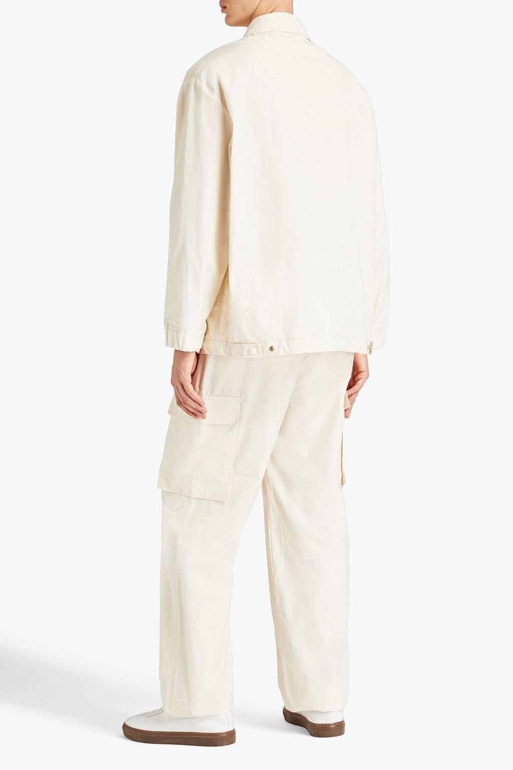 NANUSHKA Logo-embroidered cotton-poplin jacket