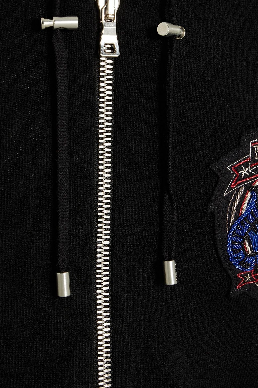 BALMAIN Appliquéd mélange cashmere and wool-blend cardigan