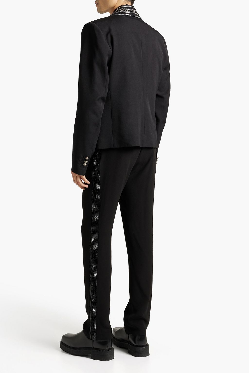 BALMAIN Verzierte Jacke aus Woll-Crêpe