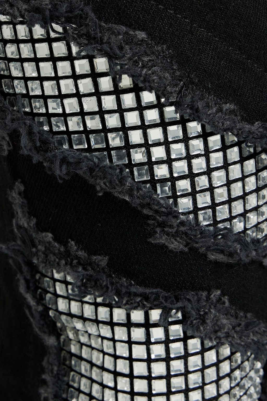 BALMAIN Jeans mit schmalem Bein aus Denim in Distressed-Optik mit Kristallverzierung