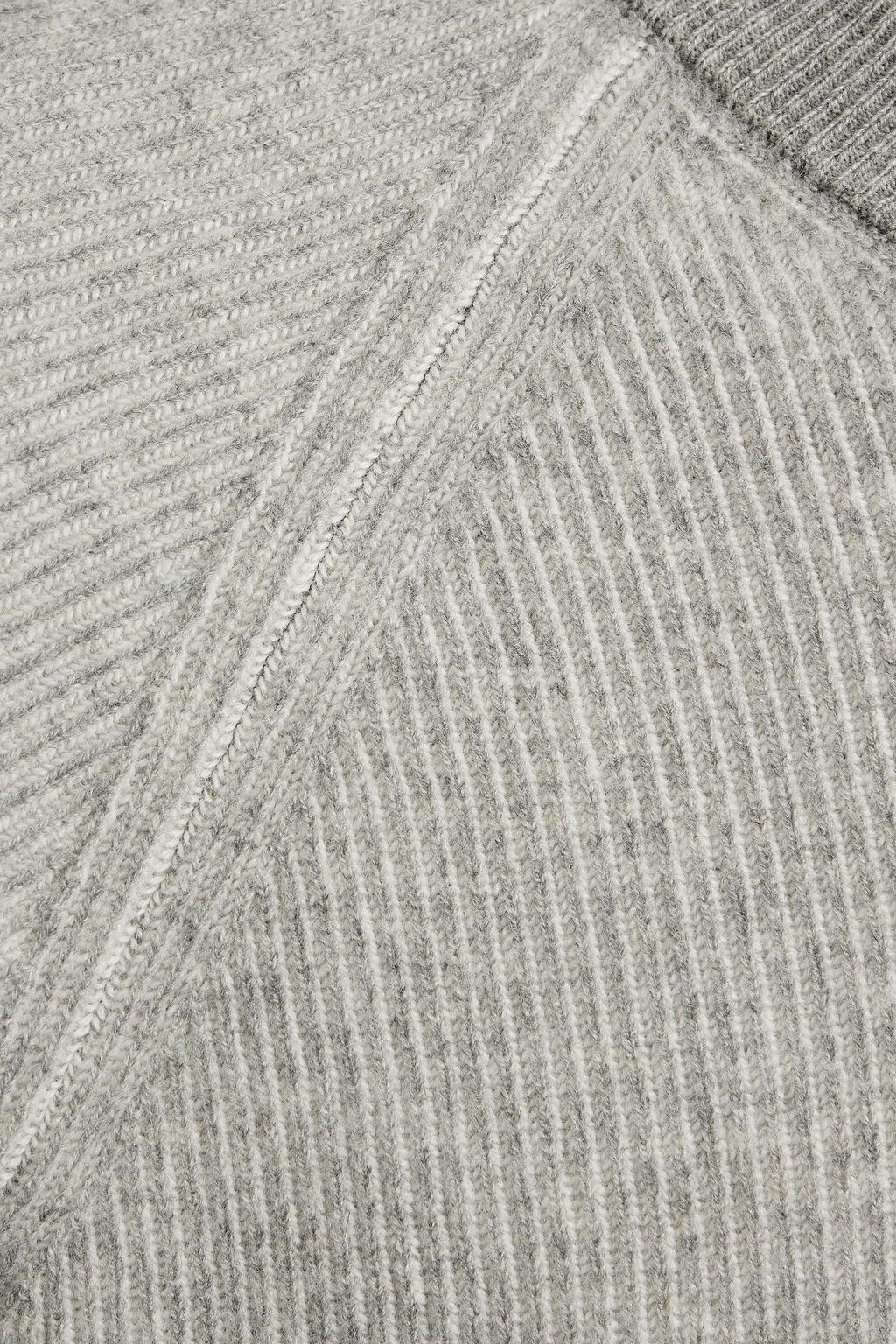 PESERICO Ribbed mélange merino wool and cashmere-blend sweater