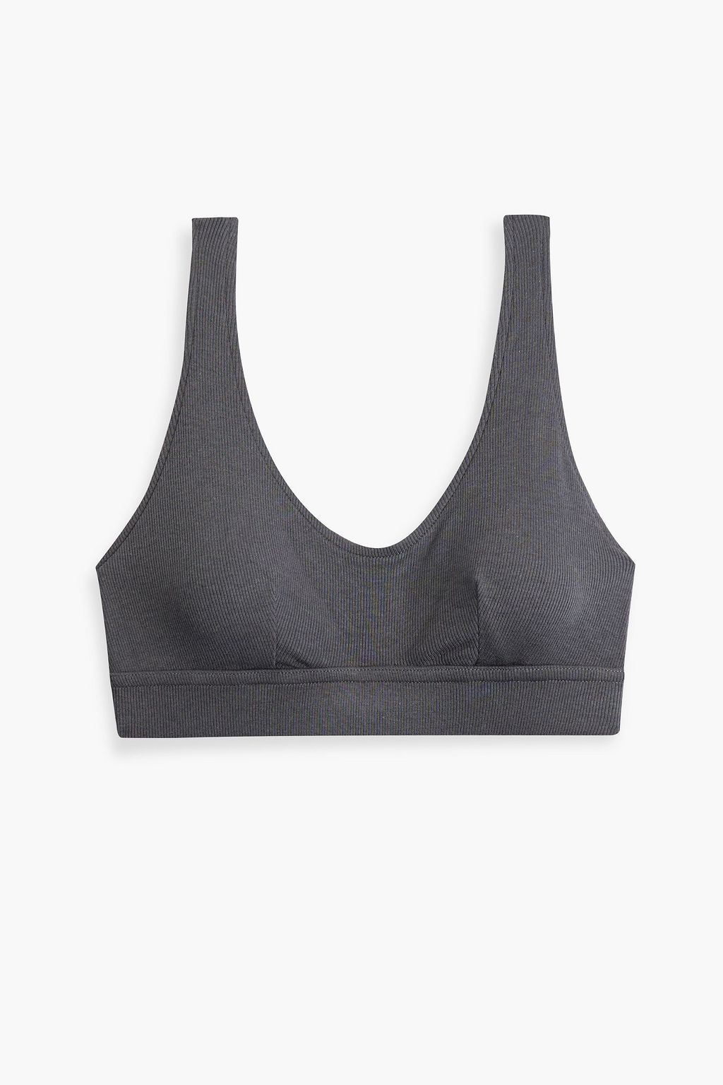 COMMANDO Ribbed stretch cotton and modal-blend sports bra