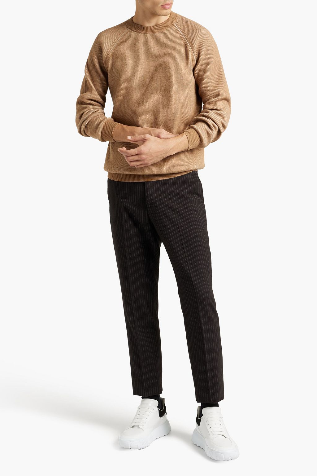 PESERICO Ribbed merino wool and cashmere-blend sweater