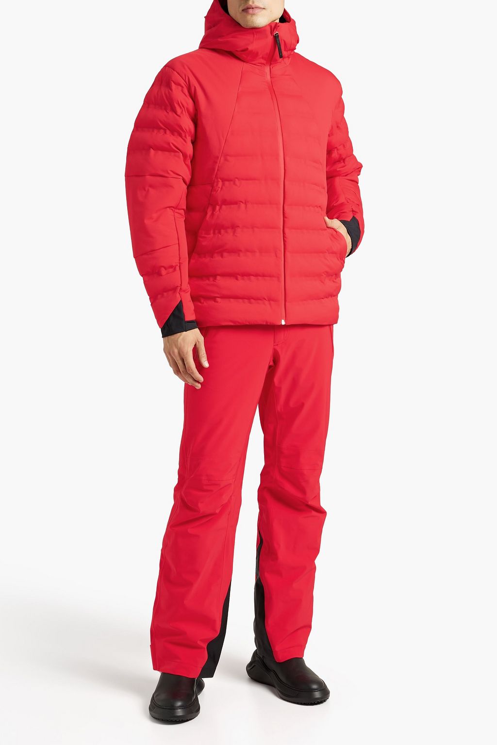AZTECH Quilted shell hooded ski jacket