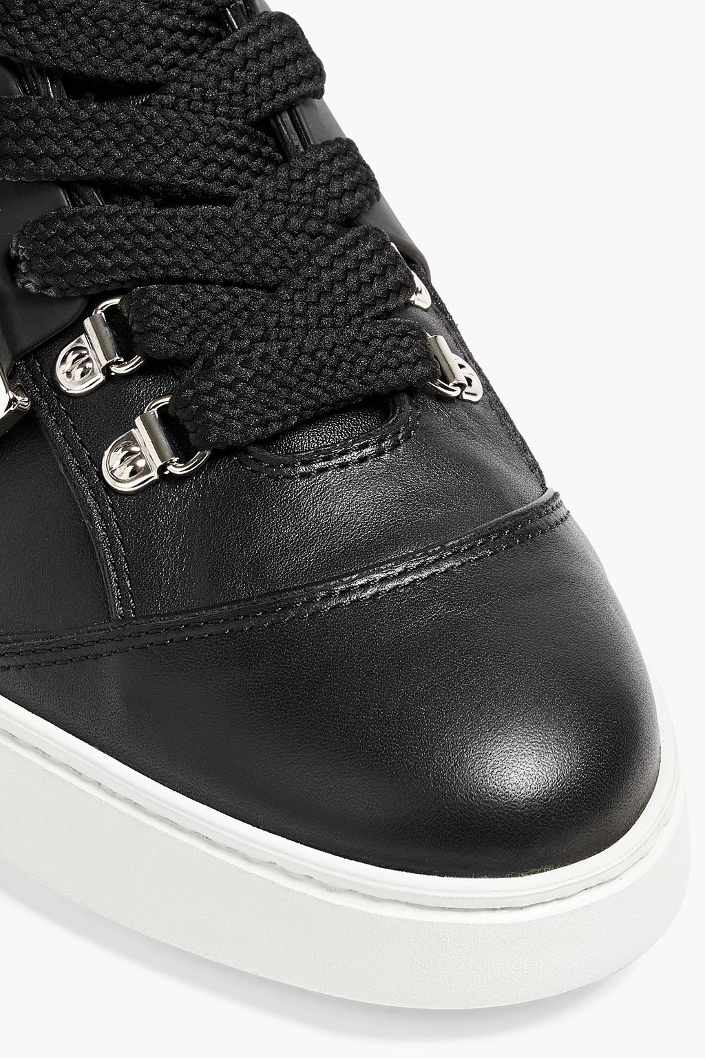 Viv Skate shearling-trimmed leather high-top sneakers