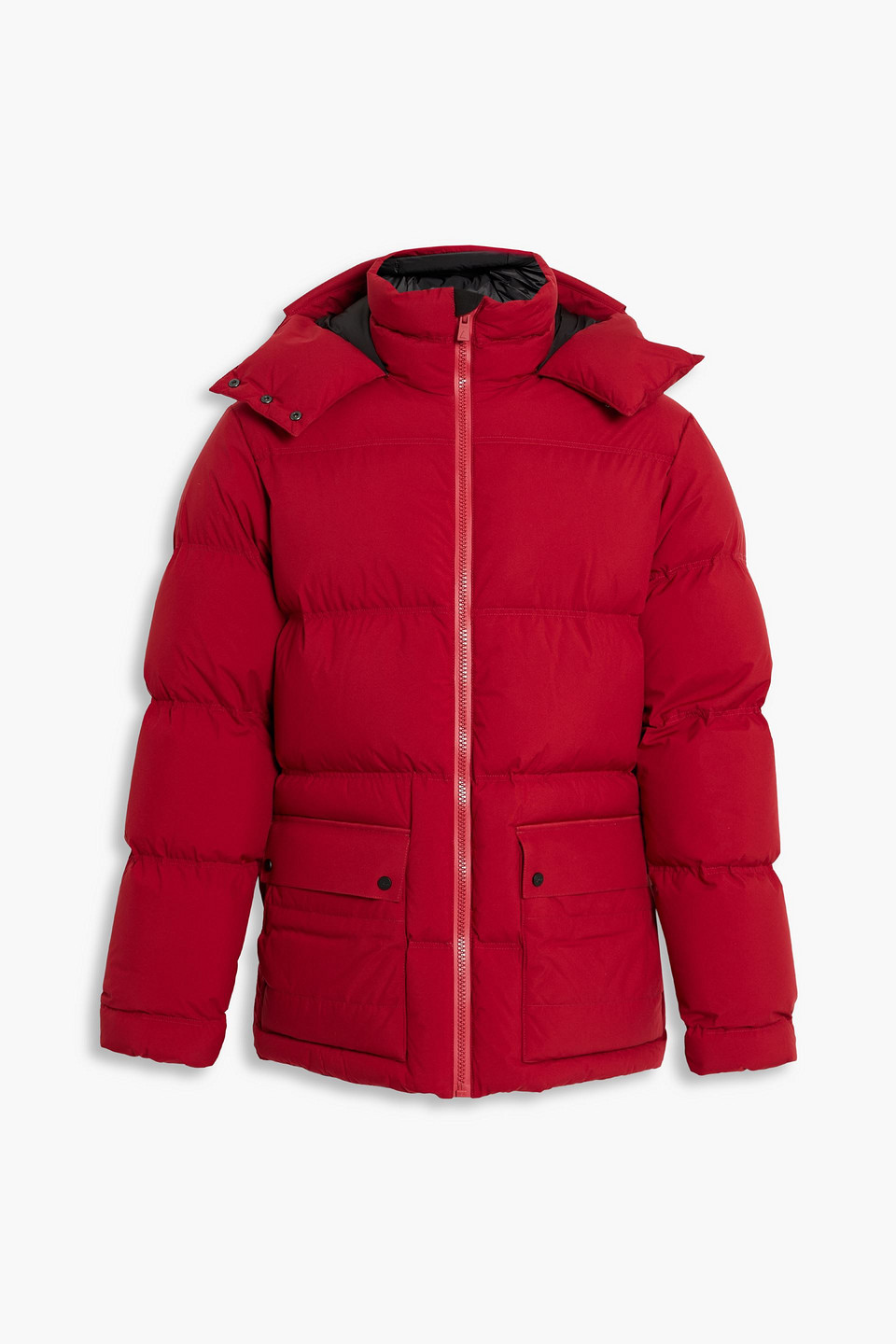 Aztech Elk Mountain Quilted Down Hooded Ski Jacket In Crimson