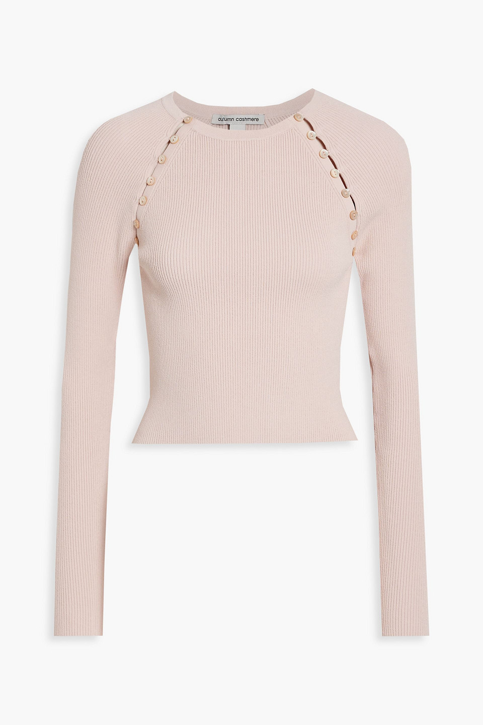 Autumn Cashmere Button-detailed ribbed-knit sweater