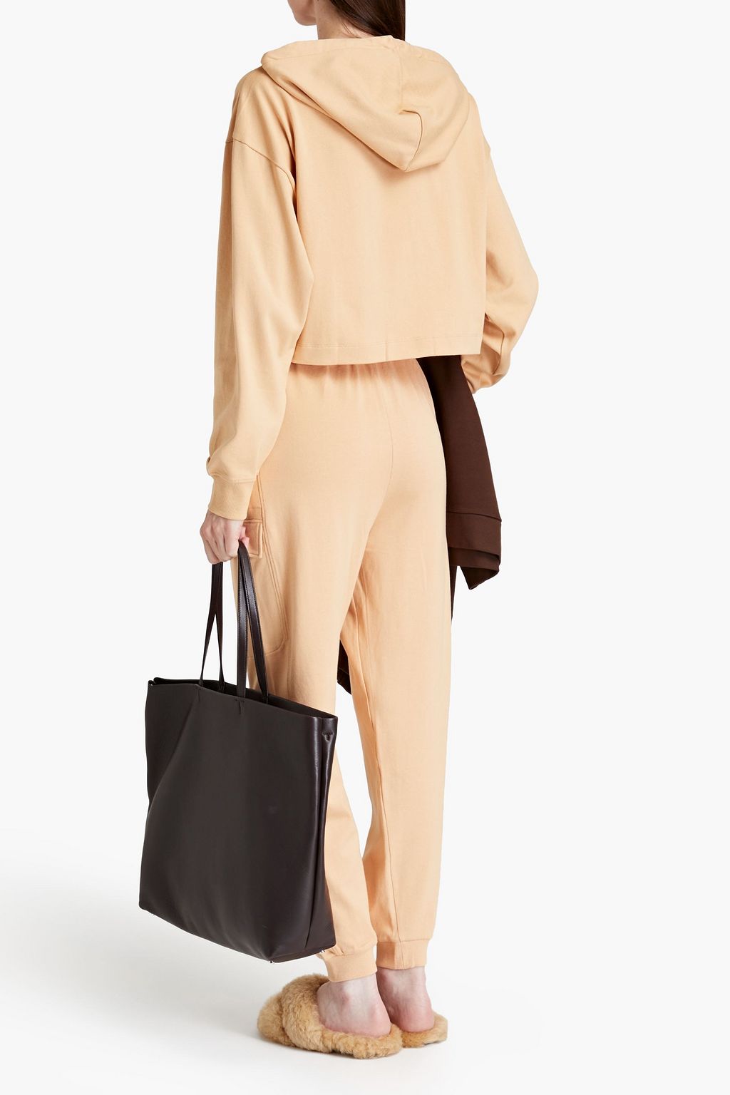 NINETY PERCENT Organic French cotton-terry track pants