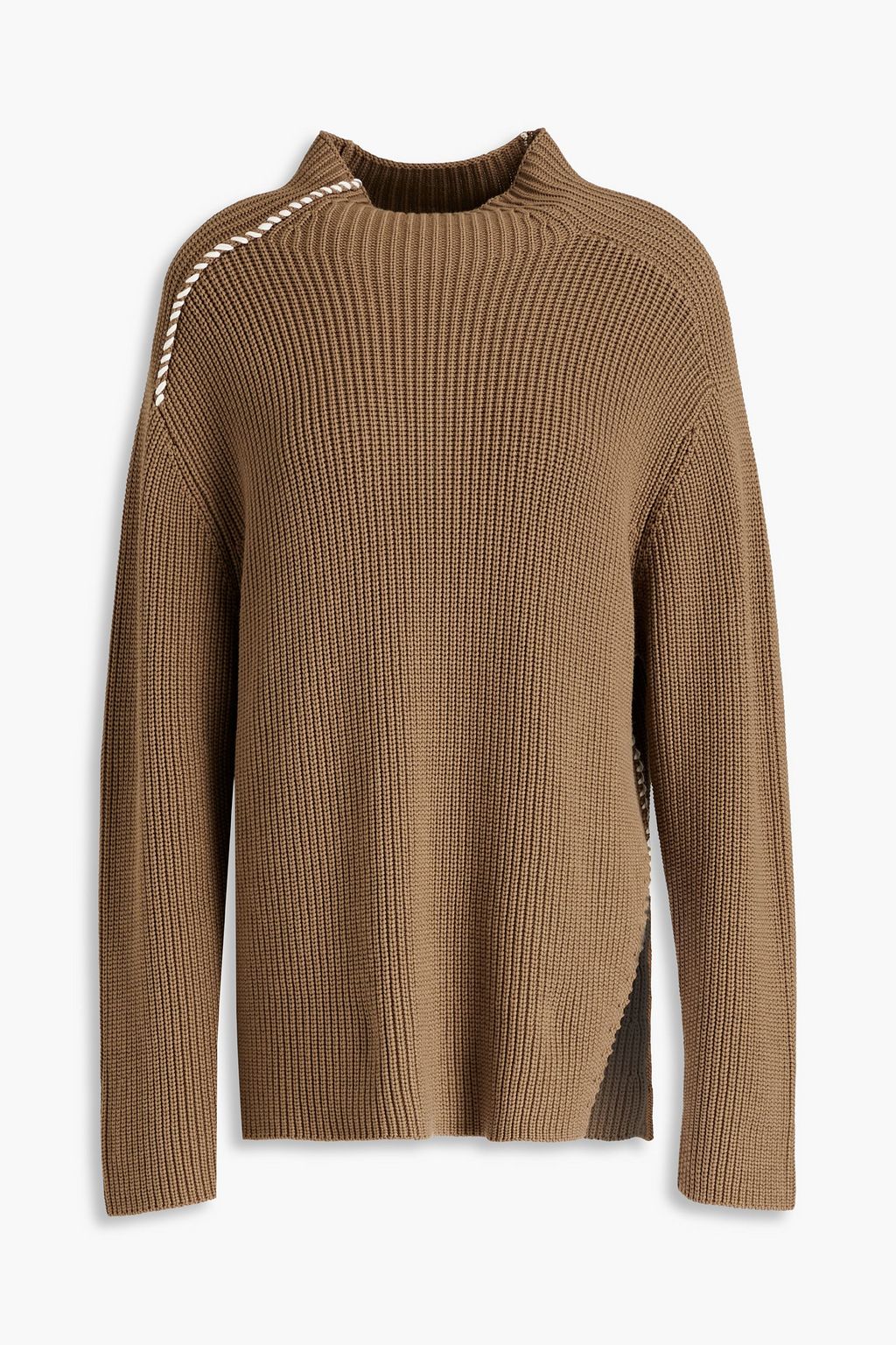 Light brown Ribbed organic cotton-blend 