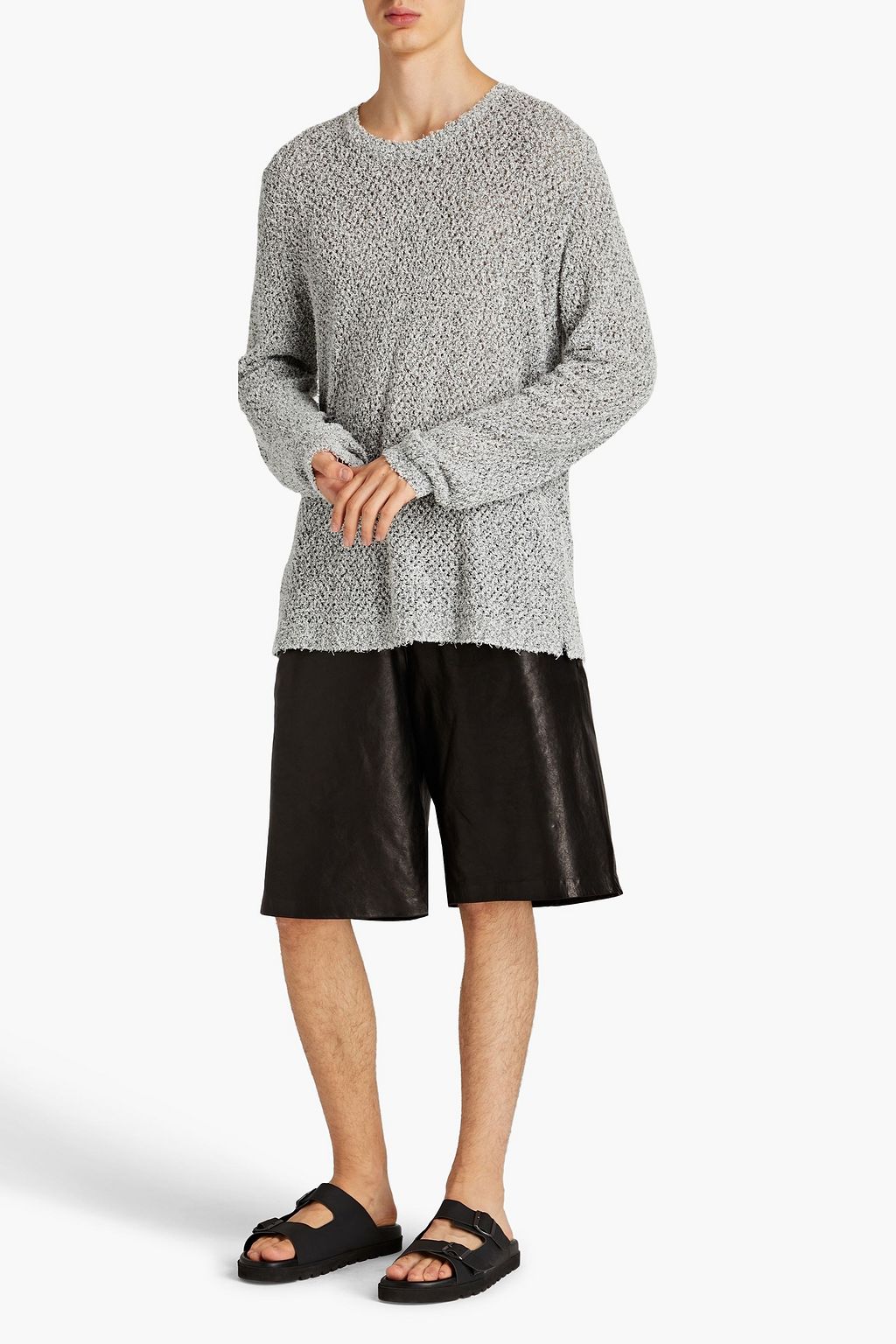 NANUSHKA Bouclé-knit cotton-blend sweater