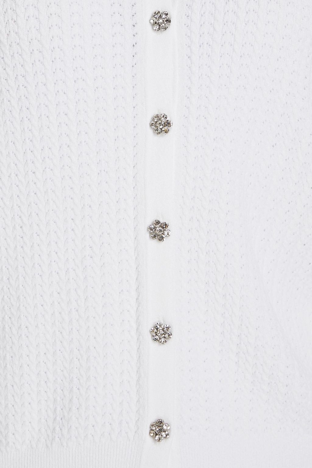 AUTUMN CASHMERE Crystal-embellished pointelle-knit cardigan