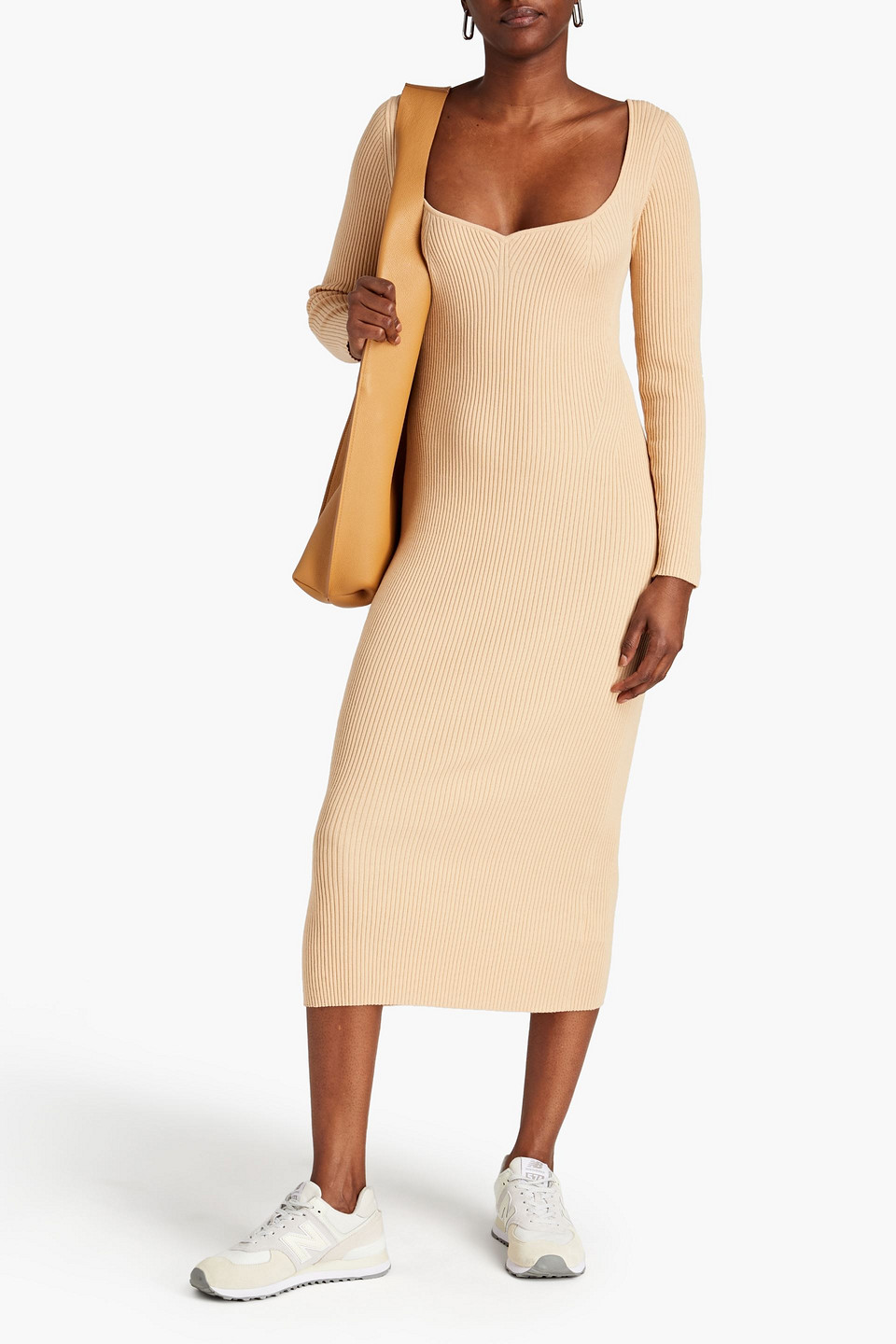 NINETY PERCENT RIBBED TENCEL-BLEND MIDI DRESS
