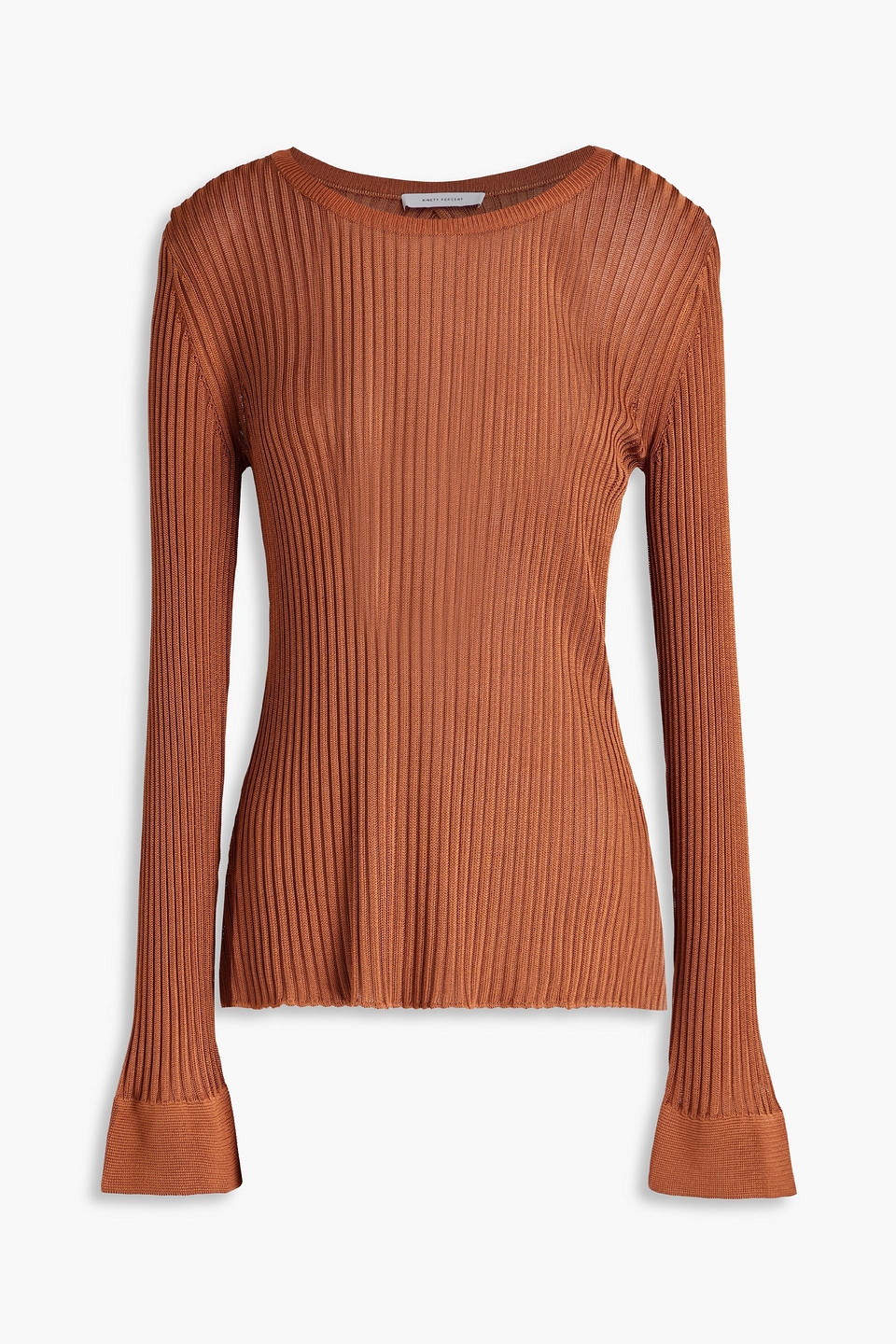 Ninety Percent Cutout Ribbed-knit Jumper In Orange