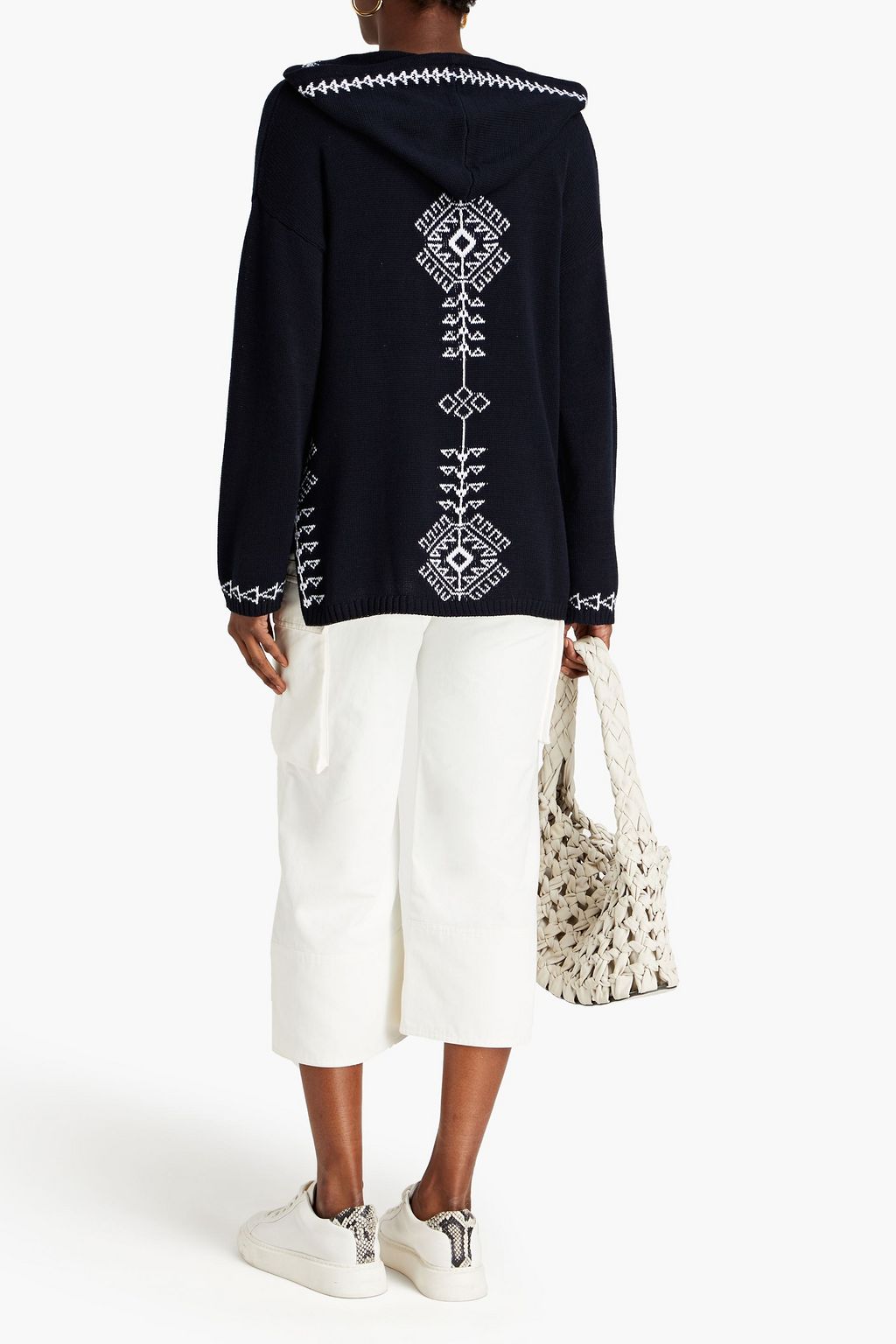 COTTON BY AUTUMN CASHMERE Baja tasseled cotton-jacquard hoodie