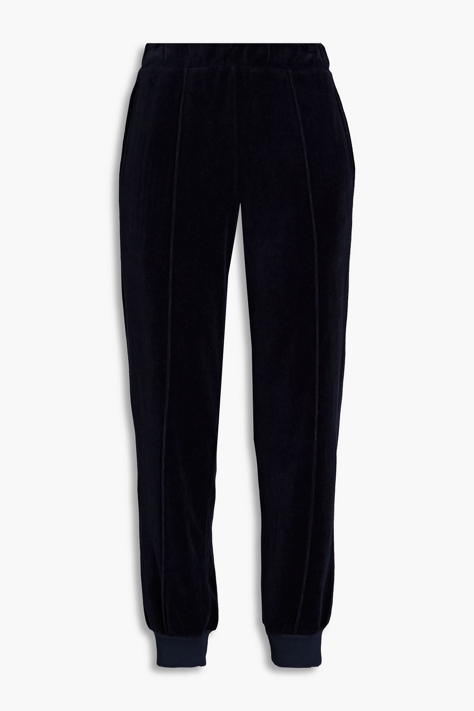 stateside - stretch-velvet track pants - blue - s
