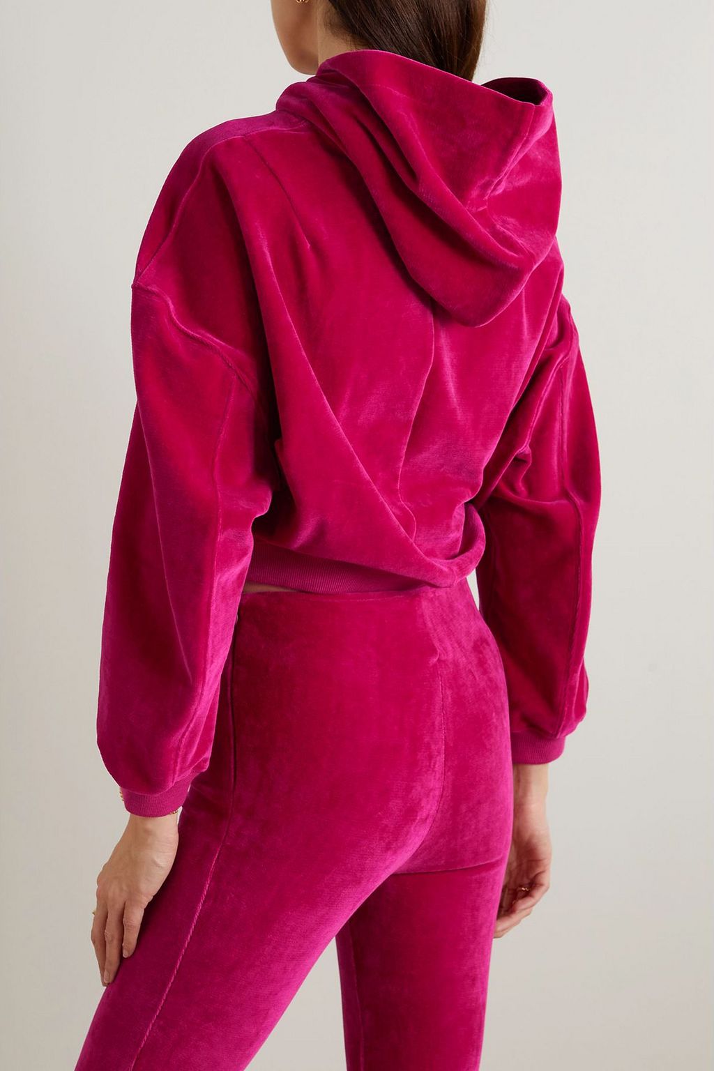 AMIRI Verkürzter Hoodie aus Baumwollvelours