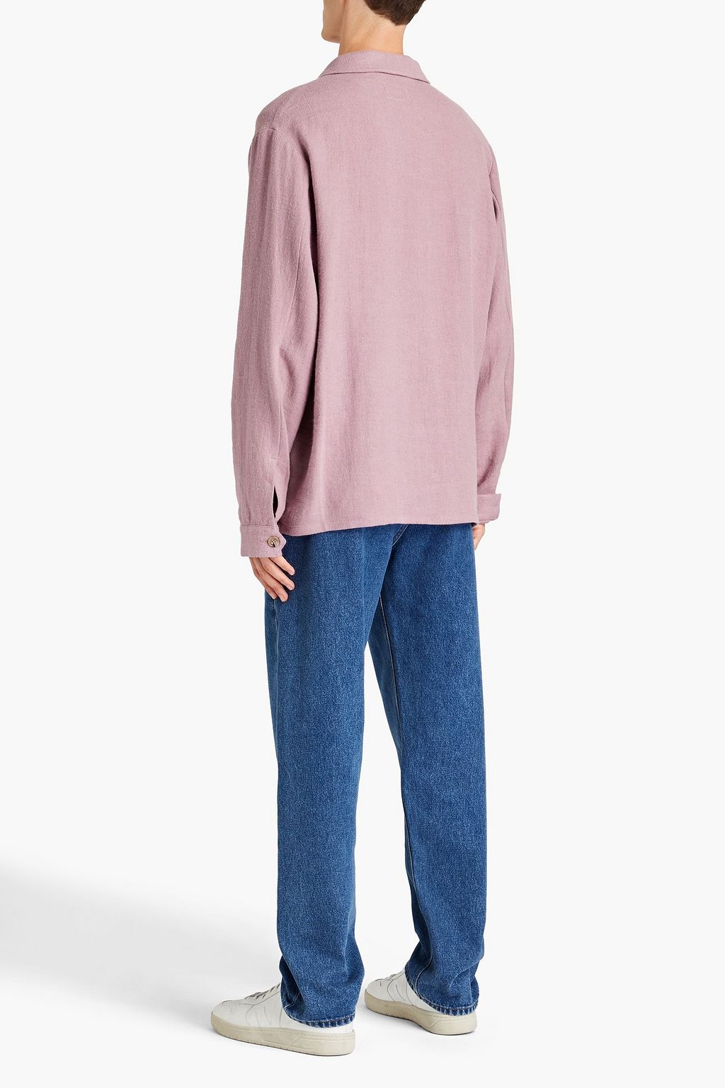 NANUSHKA Brushed ramie, linen and wool-blend twill overshirt