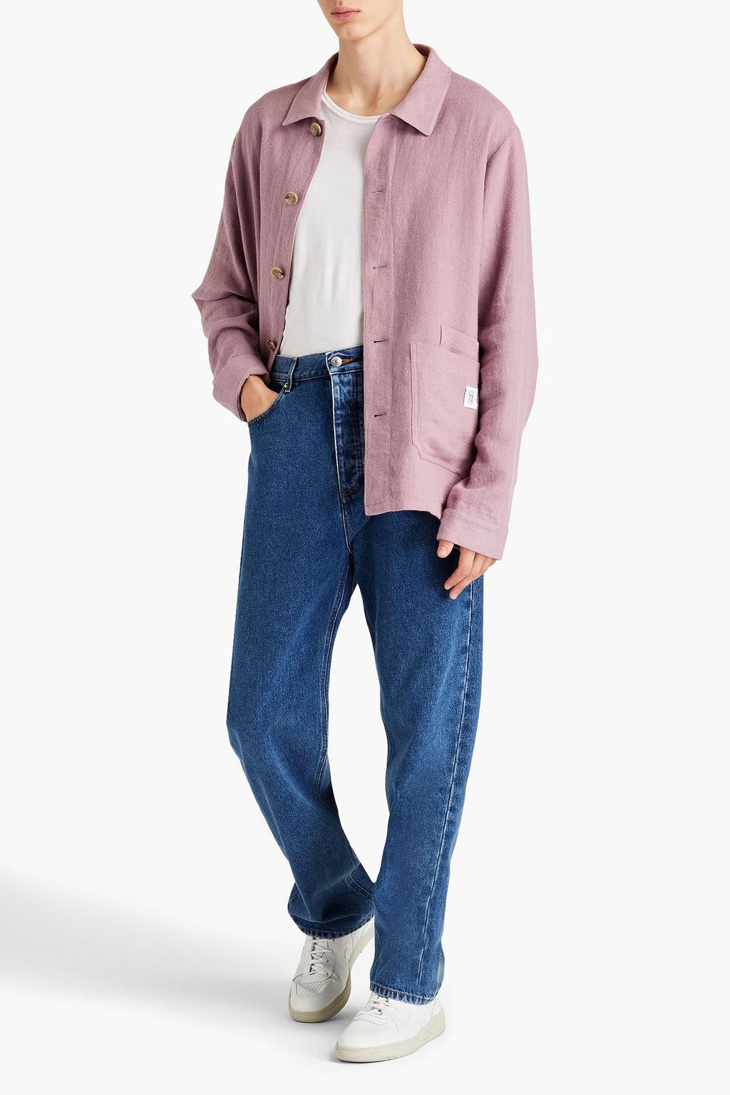 NANUSHKA Brushed ramie, linen and wool-blend twill overshirt