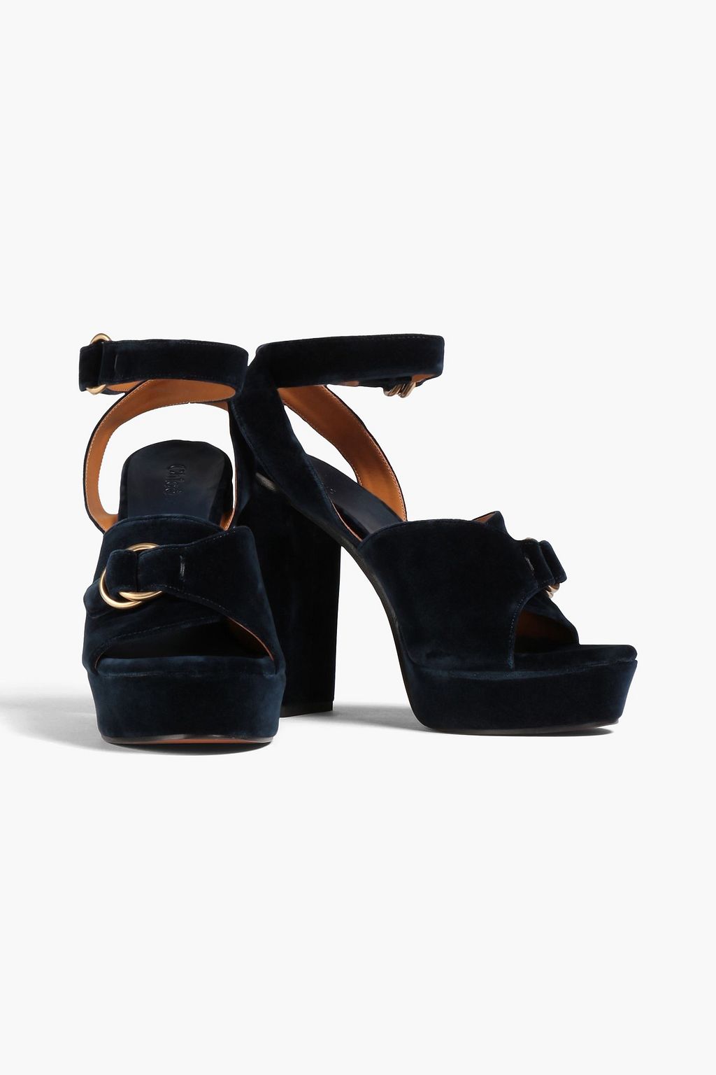 CHLOÉ Kingsley Plateausandalen aus Samt