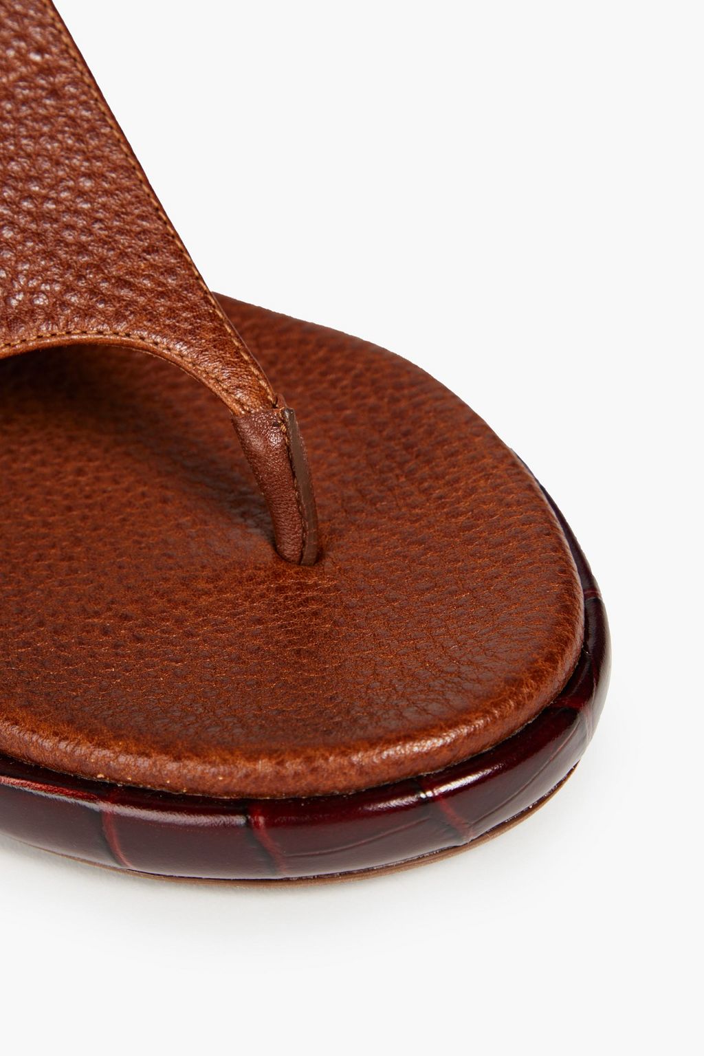 CHLOÉ Buckled textured-leather slides