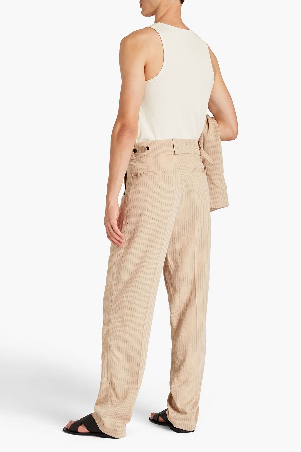 NANUSHKA Pleated pinstriped twill pants