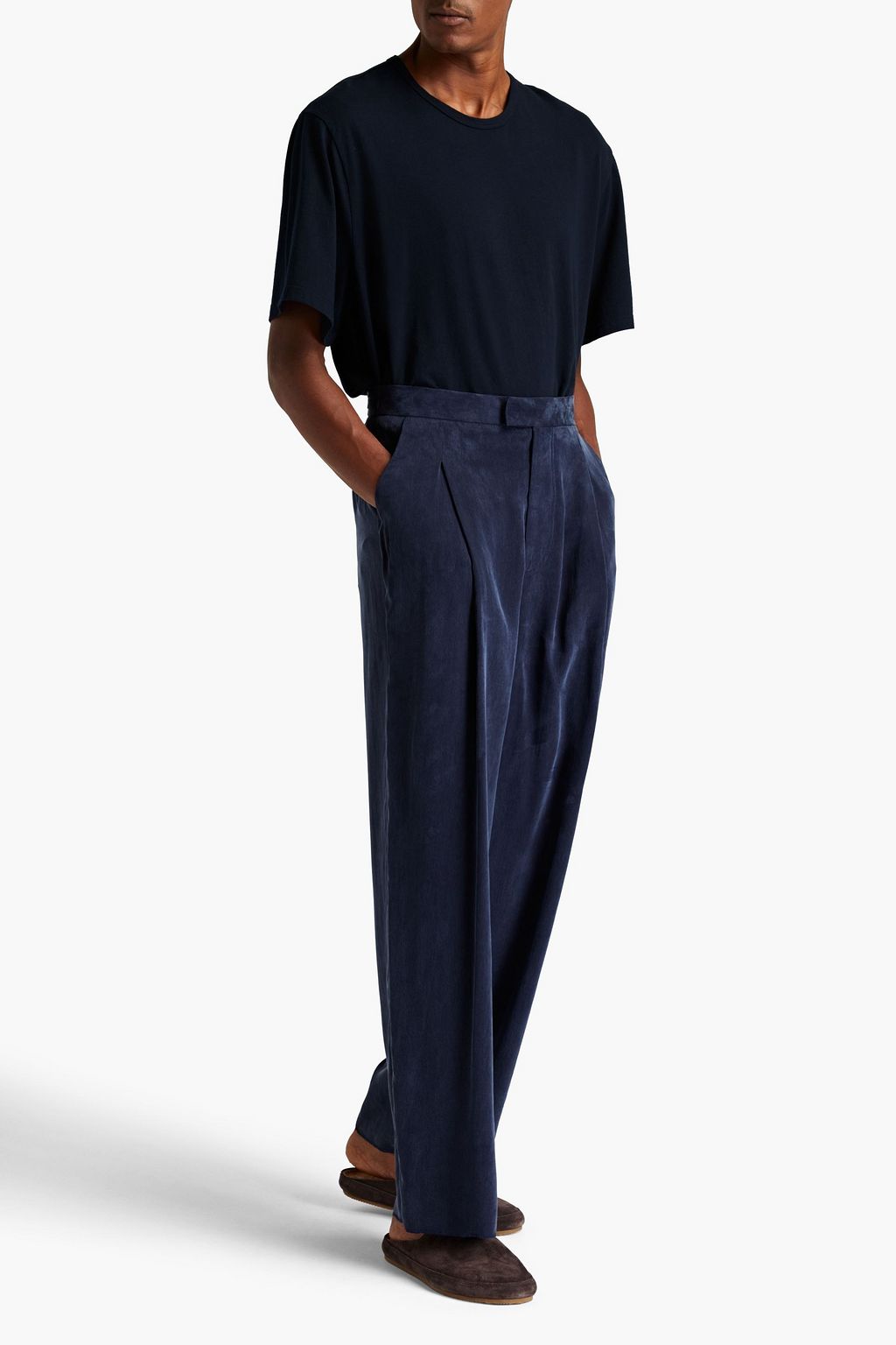 NANUSHKA Eetu pleated washed cupro twill pants
