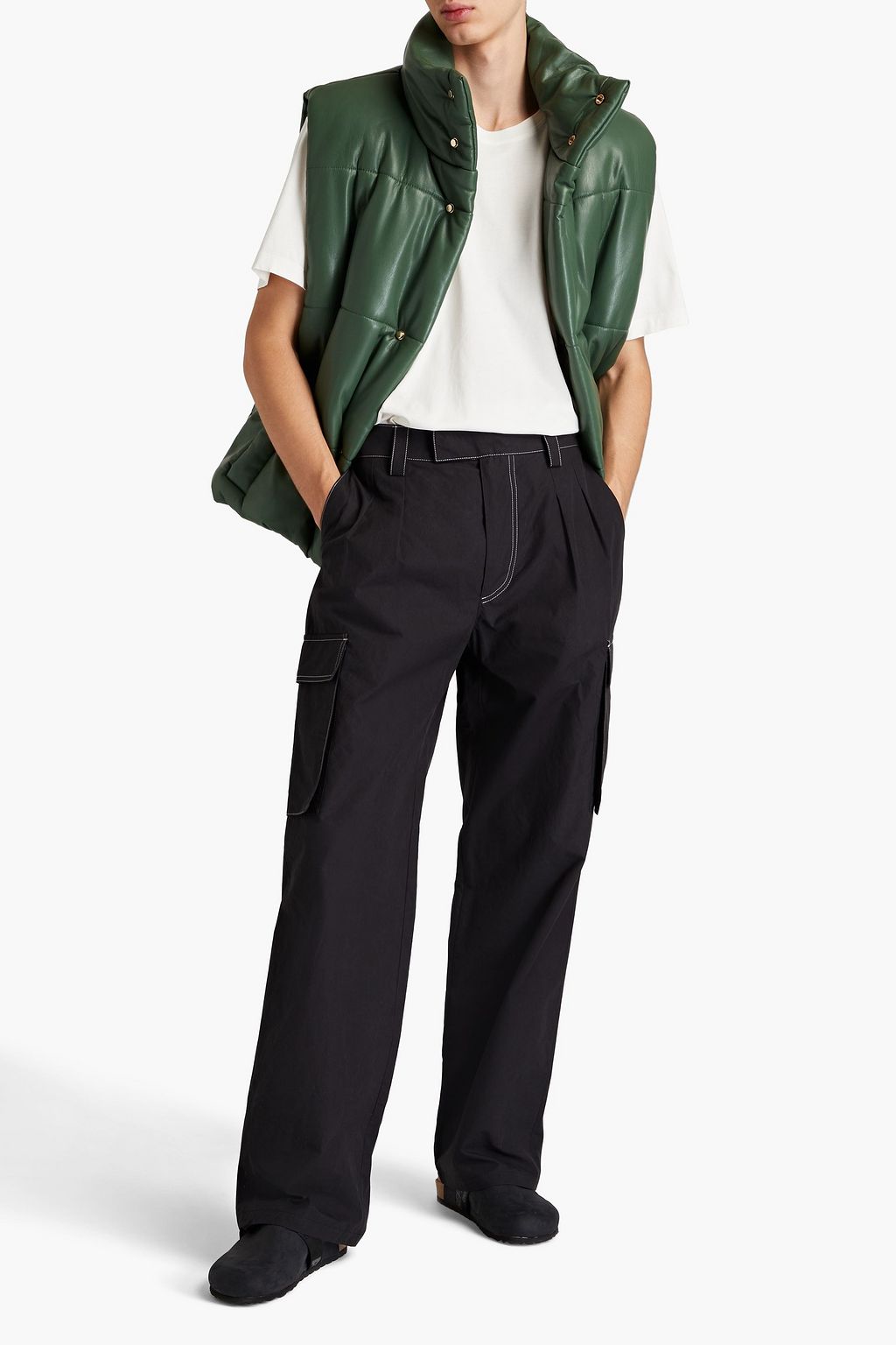 NANUSHKA Nolan pleated cotton-poplin cargo pants