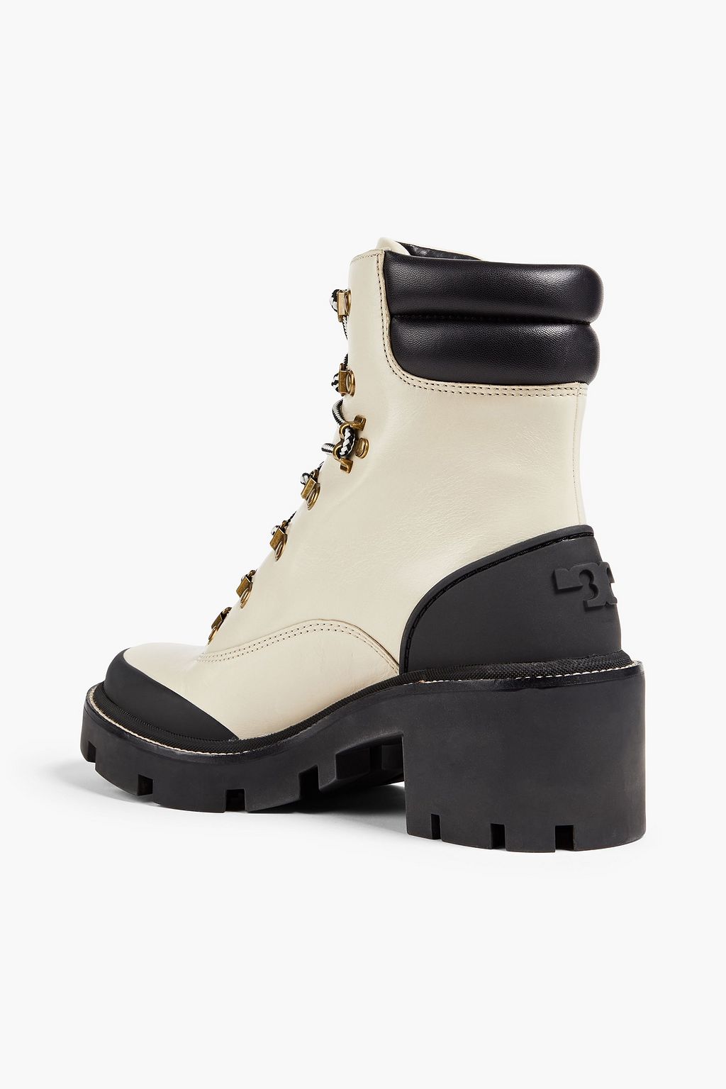 TORY BURCH Two-tone leather combat boots | Sale up to 70% off | THE OUTNET