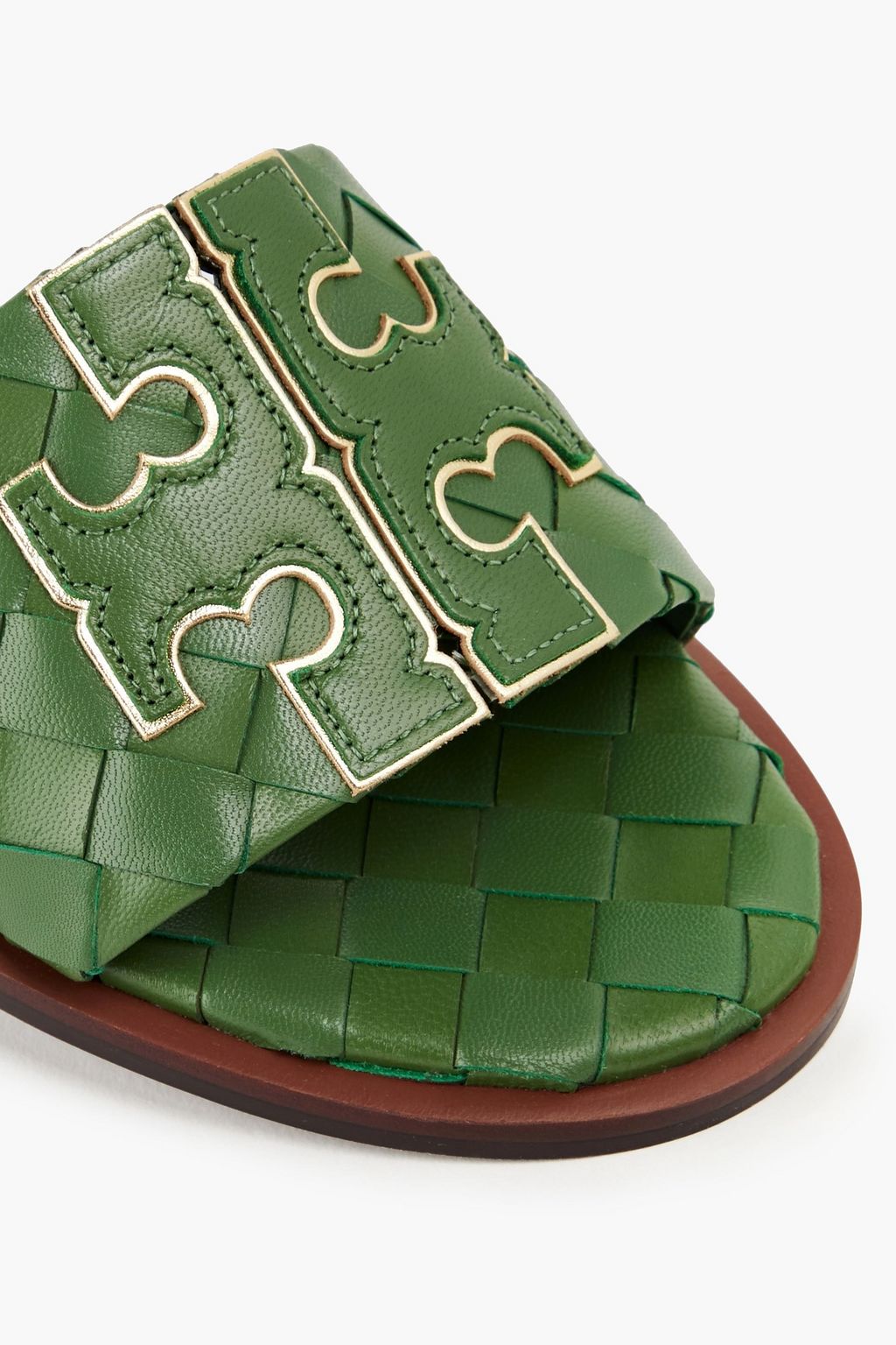 TORY BURCH شبشب سلايدز ’إينيس’ من الجلد المحبوك