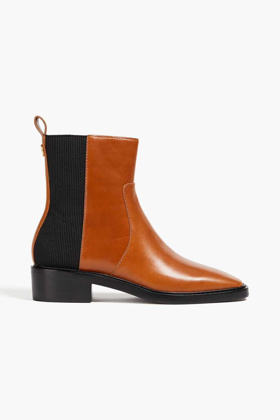 Tory Burch Knit-paneled Leather Chelsea Boots In Orange