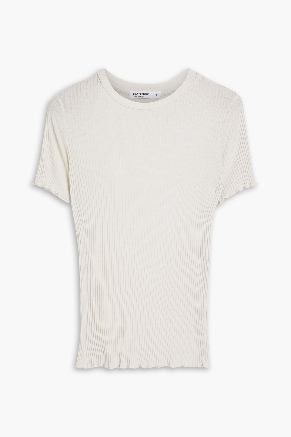 Stateside Ribbed Supima Cotton-jersey T-shirt In Ivory