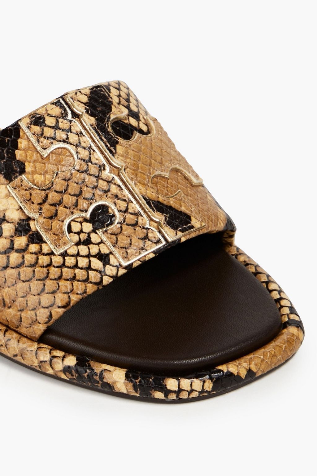 TORY BURCH スネーク風レザー スライドサンダル